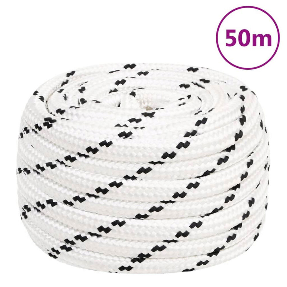 vidaXL Rep vit 18 mm 50 m polyester