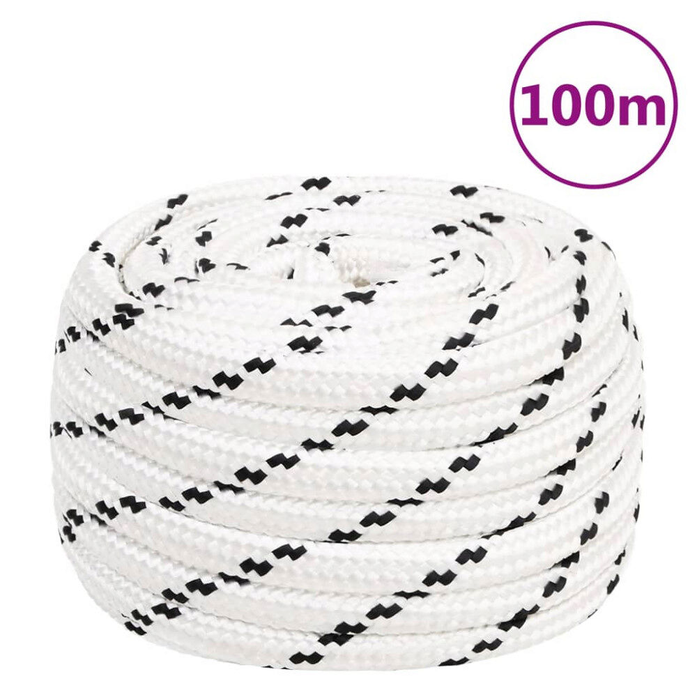 vidaXL Rep vit 16 mm 100 m polyester