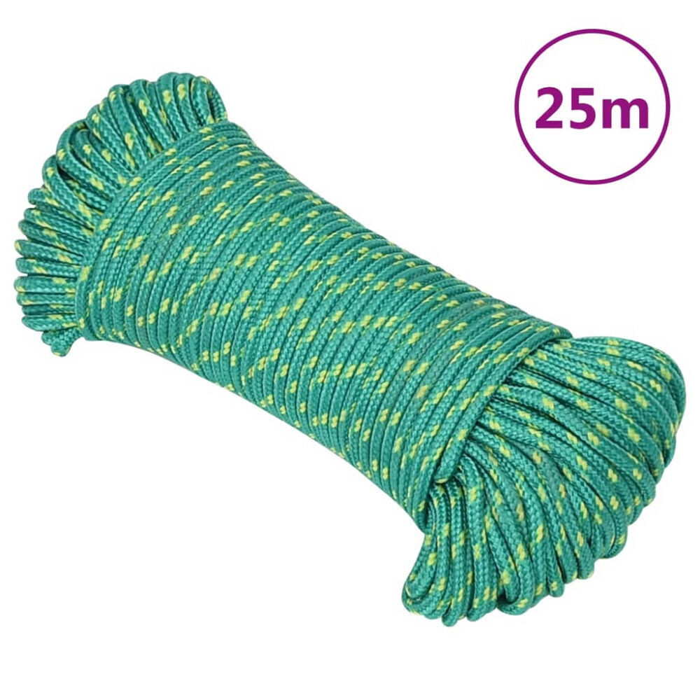 vidaXL Båtlina grön 5 mm 25 m polypropen