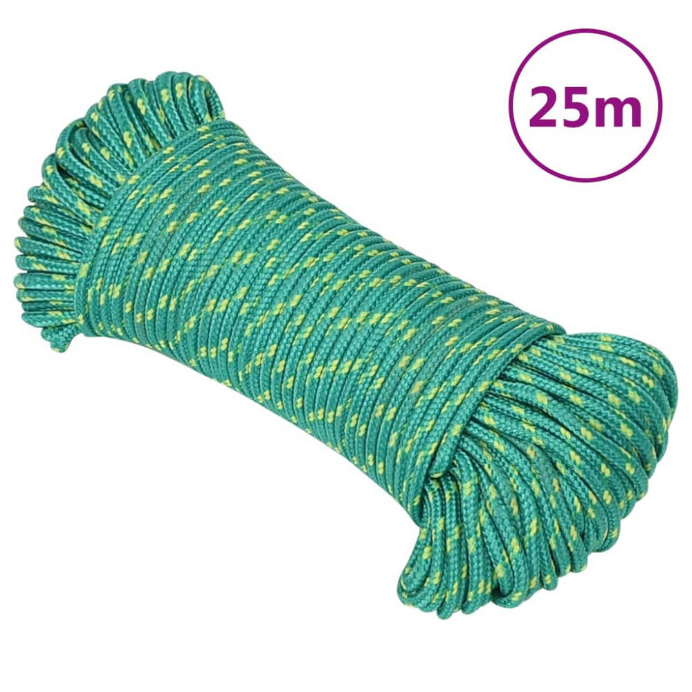 vidaXL Båtlina grön 4 mm 25 m polypropen