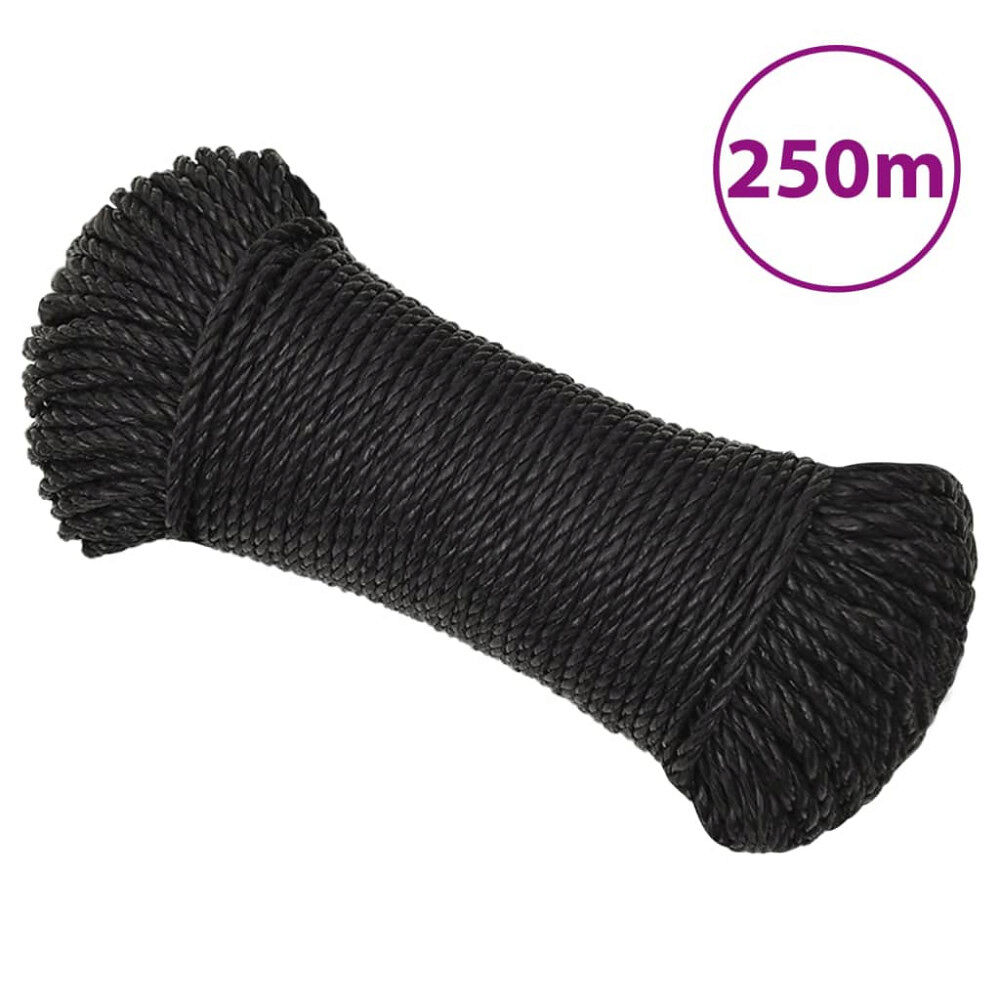 vidaXL Rep svart 6 mm 250 m polypropylen