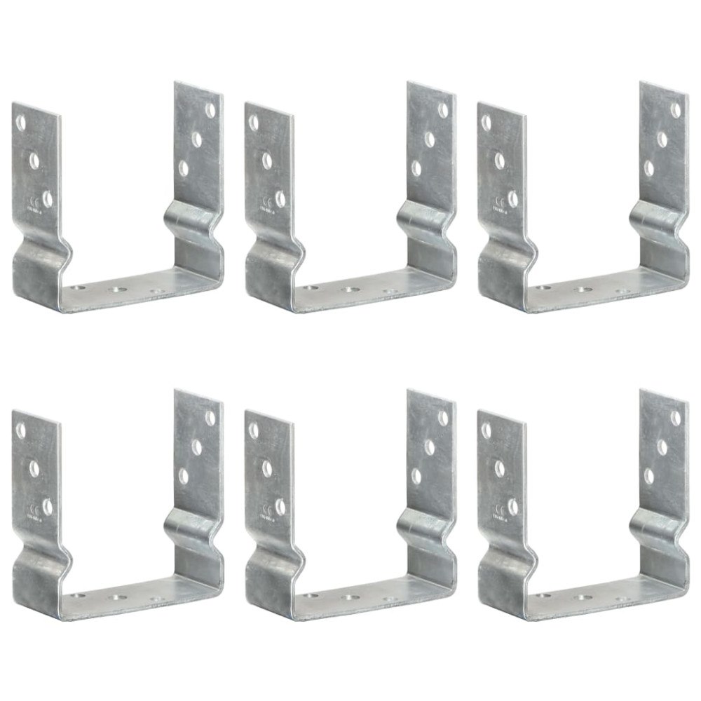 vidaXL Jordankare 6 st silver 14x6x15 cm galvaniserat stål