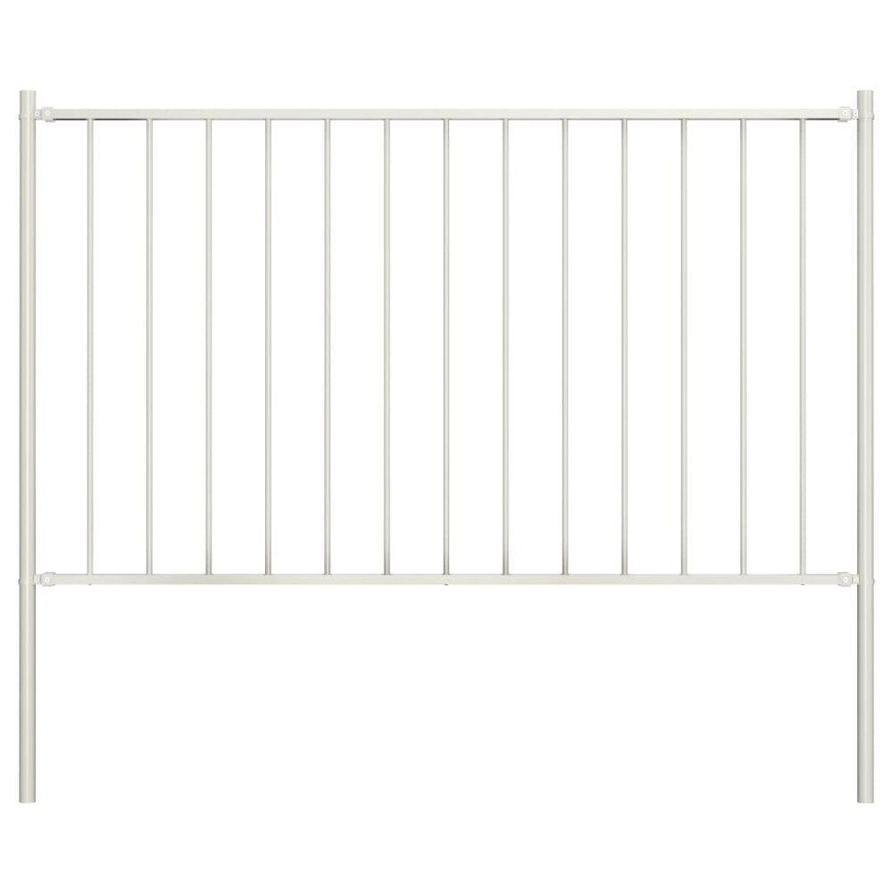vidaXL Staketpanel Woerden med stolpar stål 1,7x0,75 m vit
