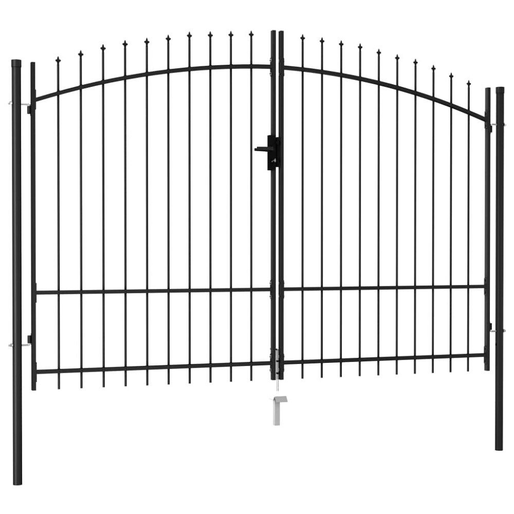 vidaXL Staketgrind Woerden dubbeldörr med spik 299,5x249,5 cm