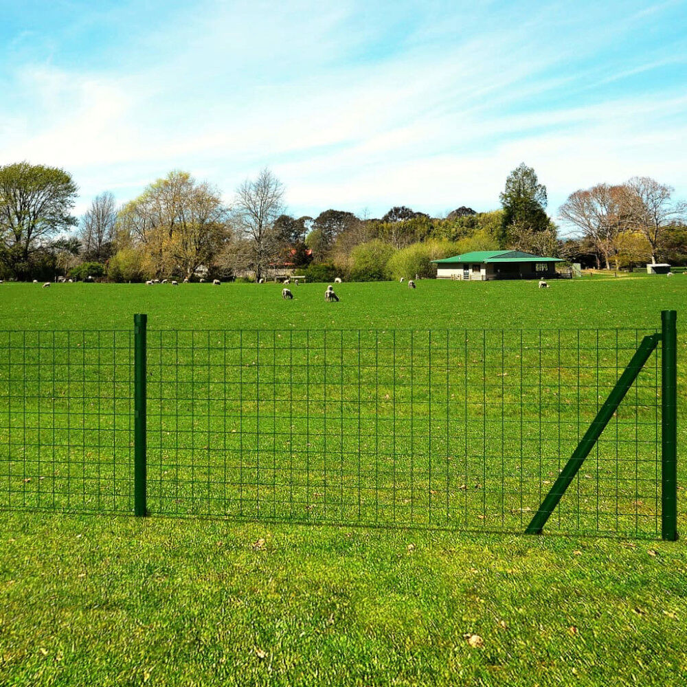 vidaXL Eurofence stål 25x1,2 m grön