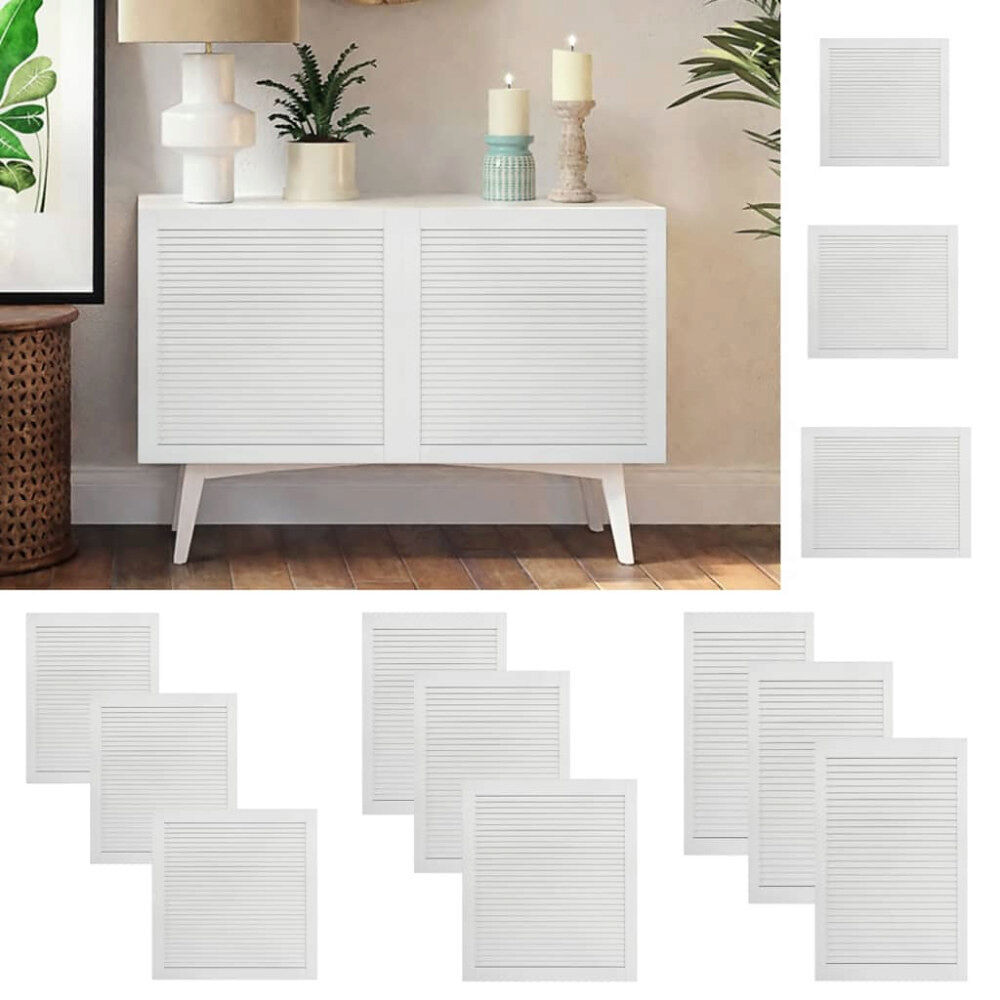 vidaXL Skåpluckor lamelldesign 4 st vit 61,5x59,4 cm massiv furu