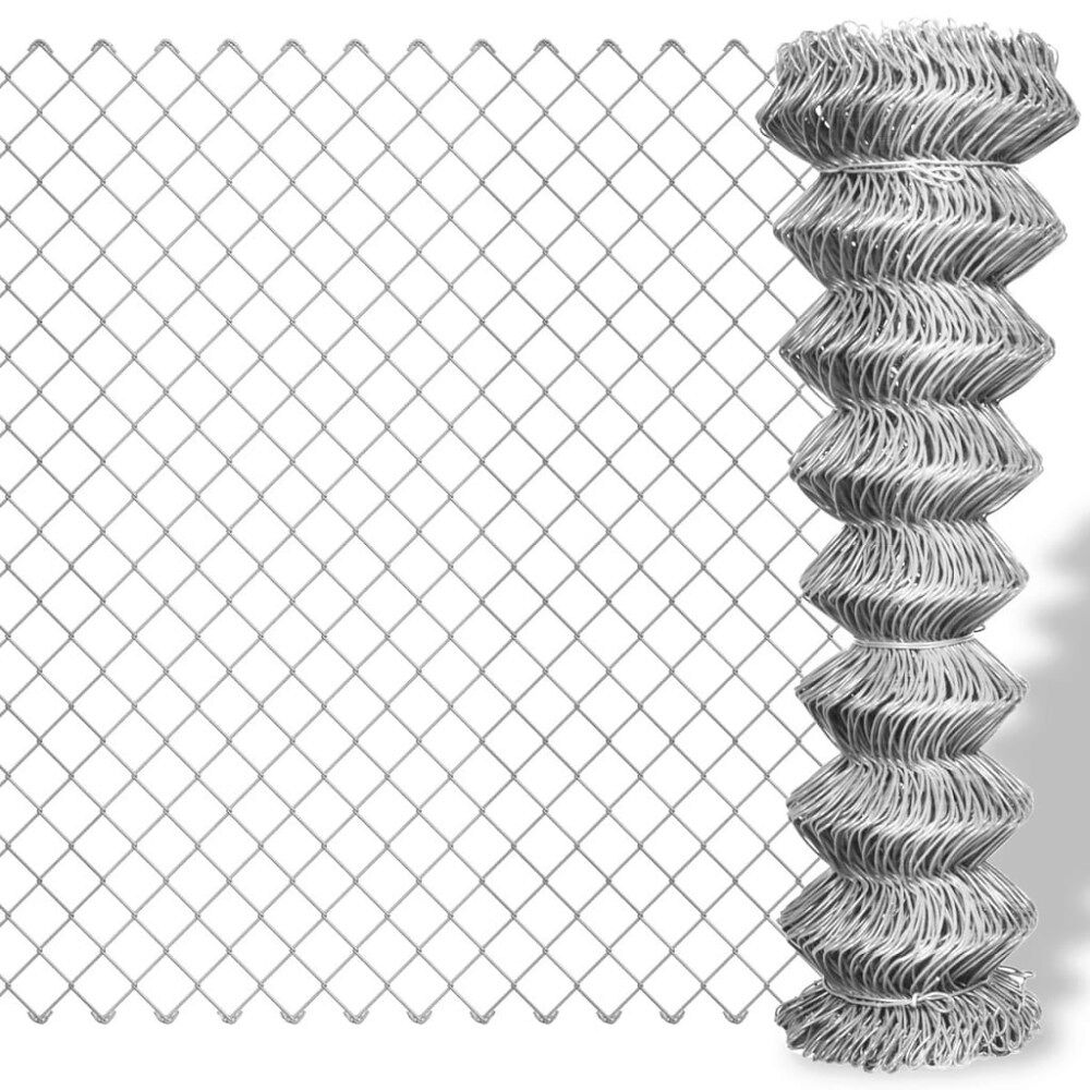 vidaXL Flätverksstängsel galvaniserat stål 15x1,5 m silver