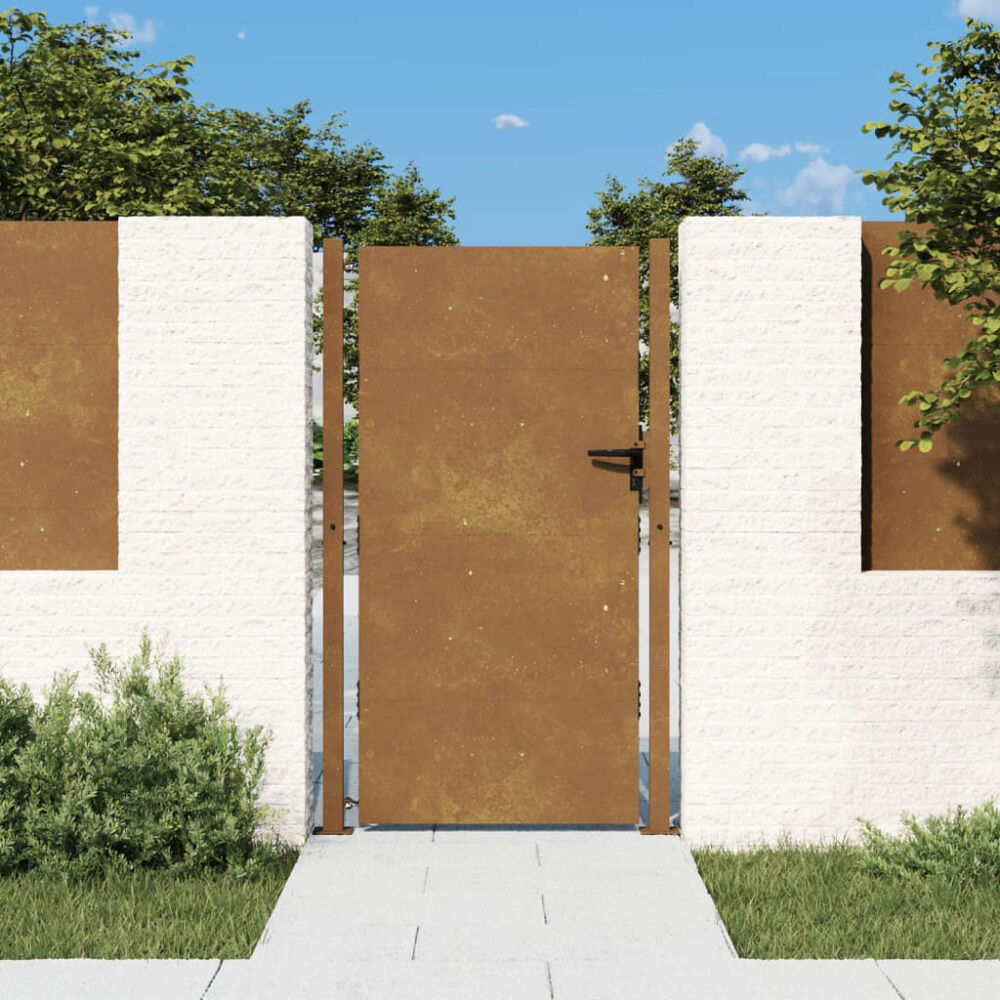 vidaXL Trädgårdsgrind 100x175 cm cortenstål