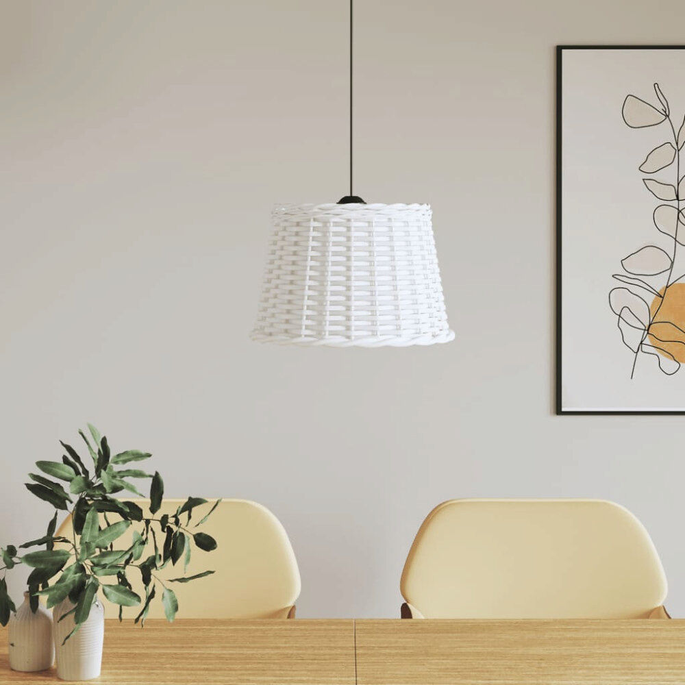vidaXL Taklampskärm vit Ø40x26 cm korgmaterial