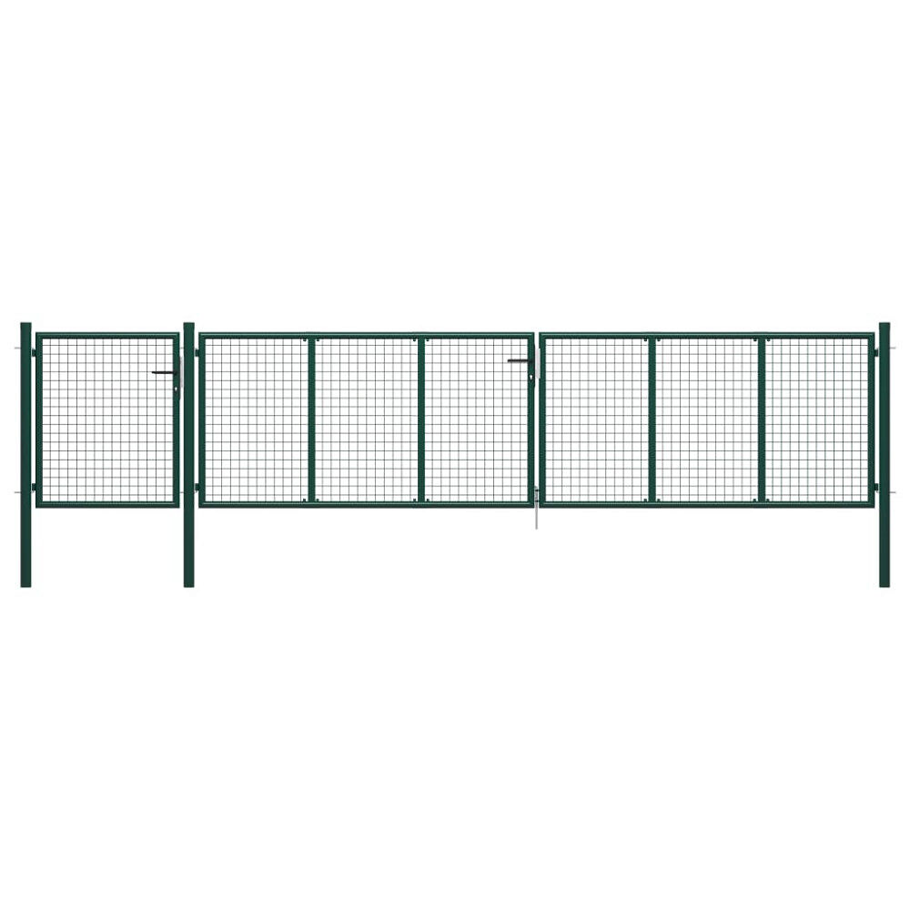 vidaXL Trädgårdsgrind stål 500x100 cm grön
