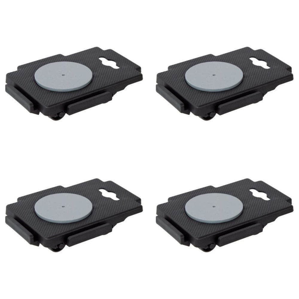 vidaXL Transportplattor med 8 hjul 4 st svart polypropen 150 kg