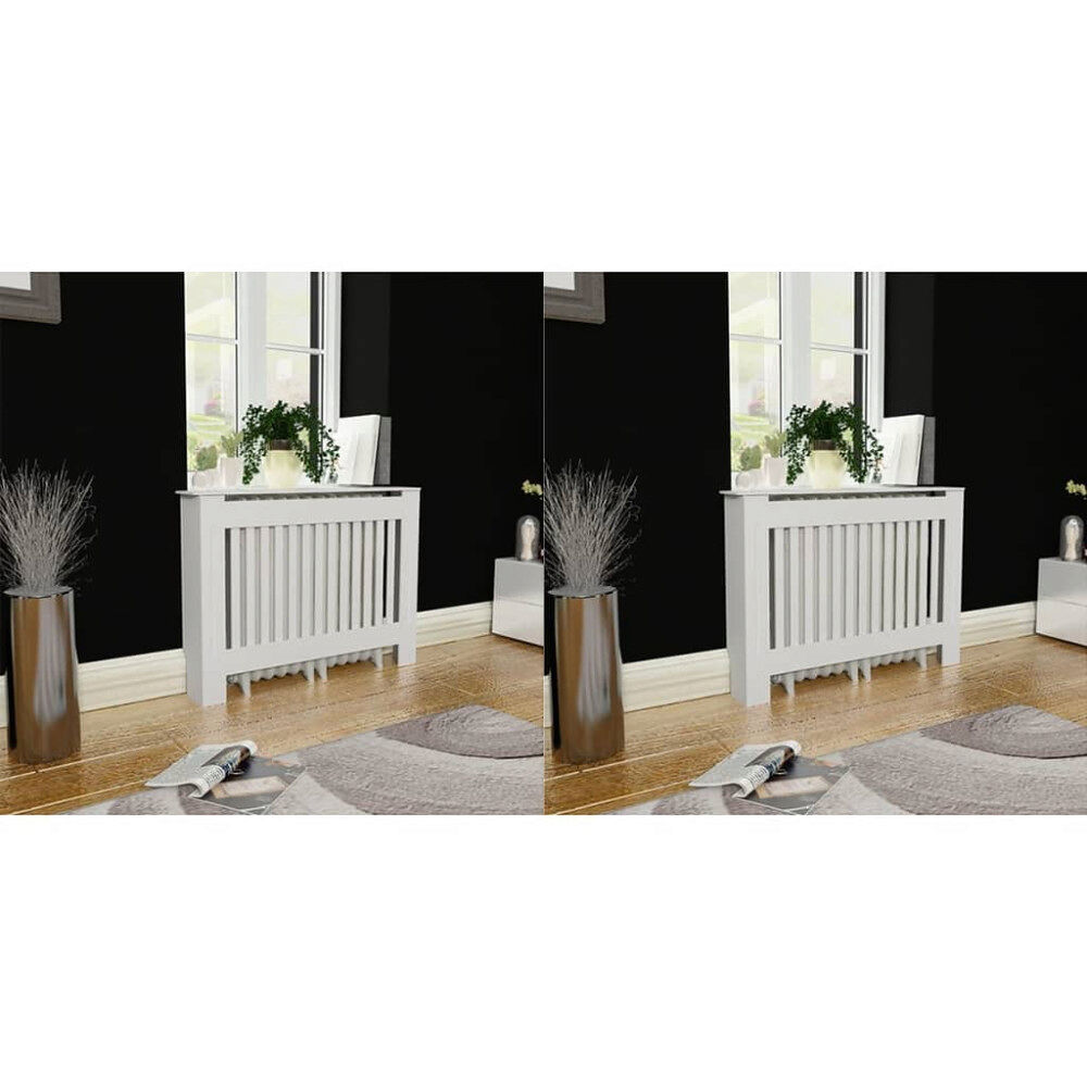 vidaXL Elementskydd 2 st MDF vit 112 cm