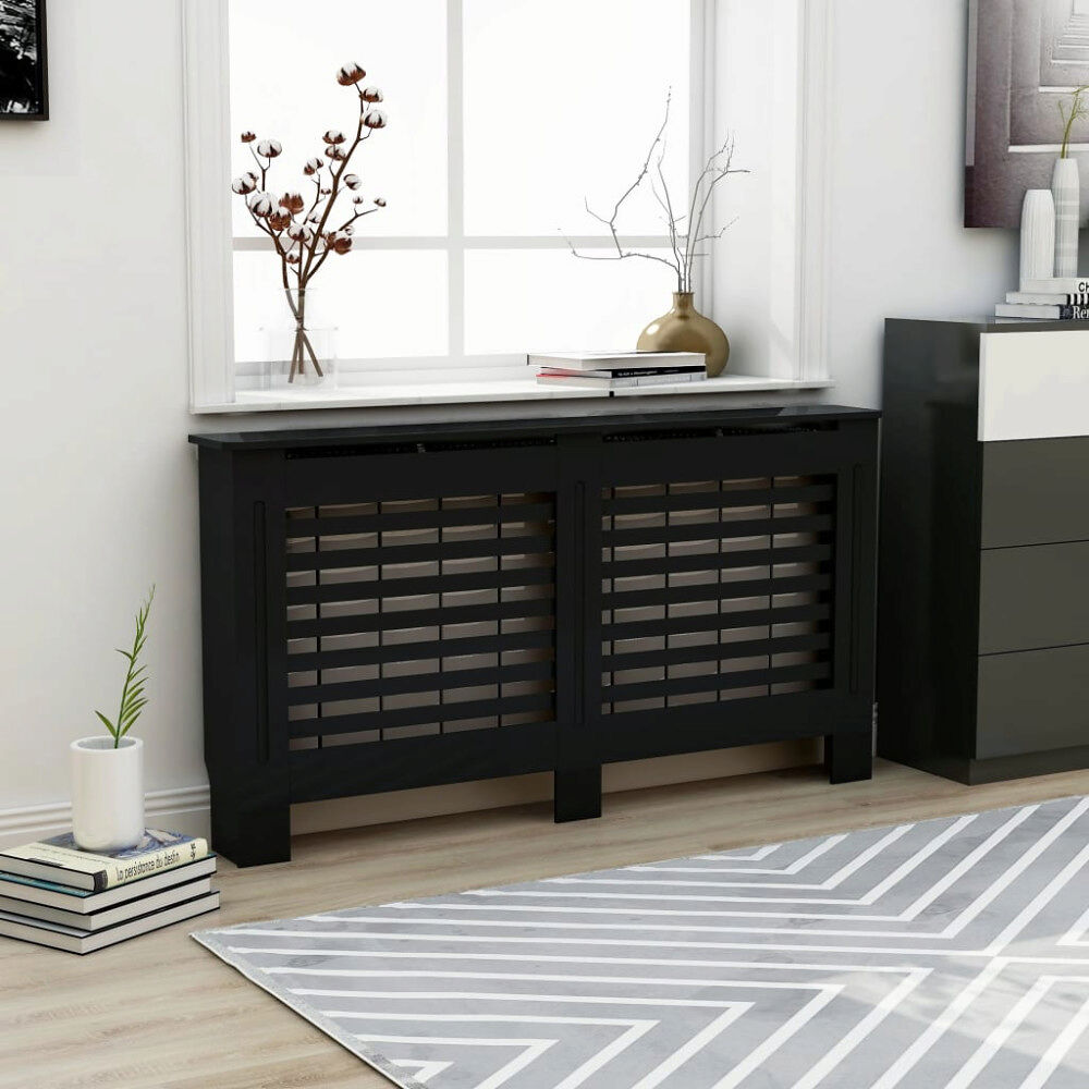 vidaXL Elementskydd svart 152x19x81,5 cm MDF