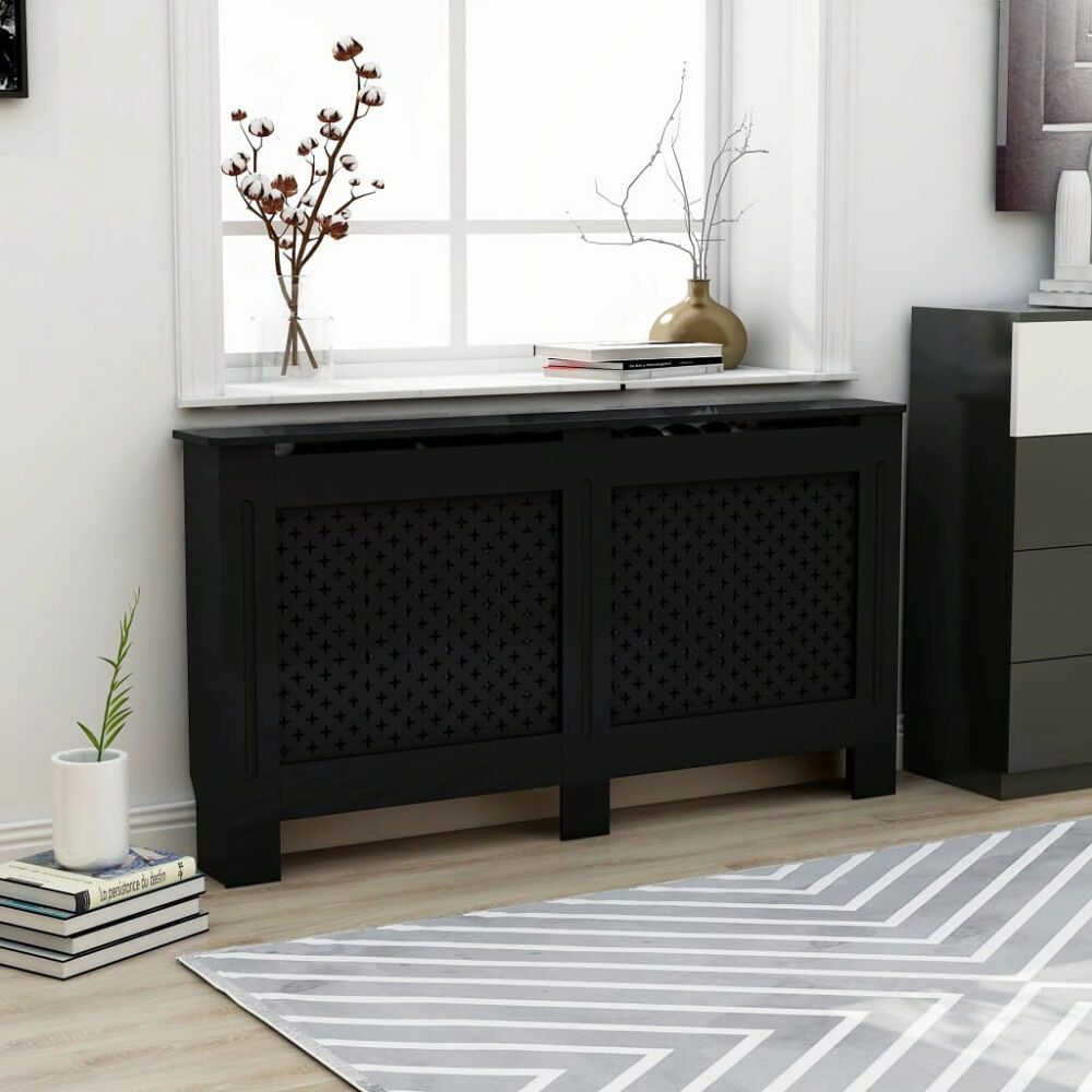 vidaXL Elementskydd svart 152x19x81,5 cm MDF