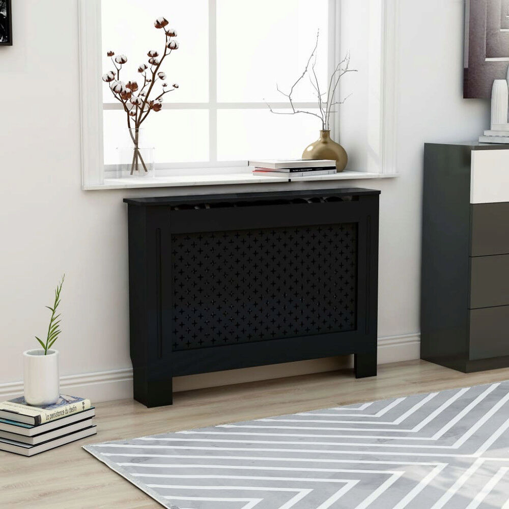 vidaXL Elementskydd svart 112x19x81,5 cm MDF