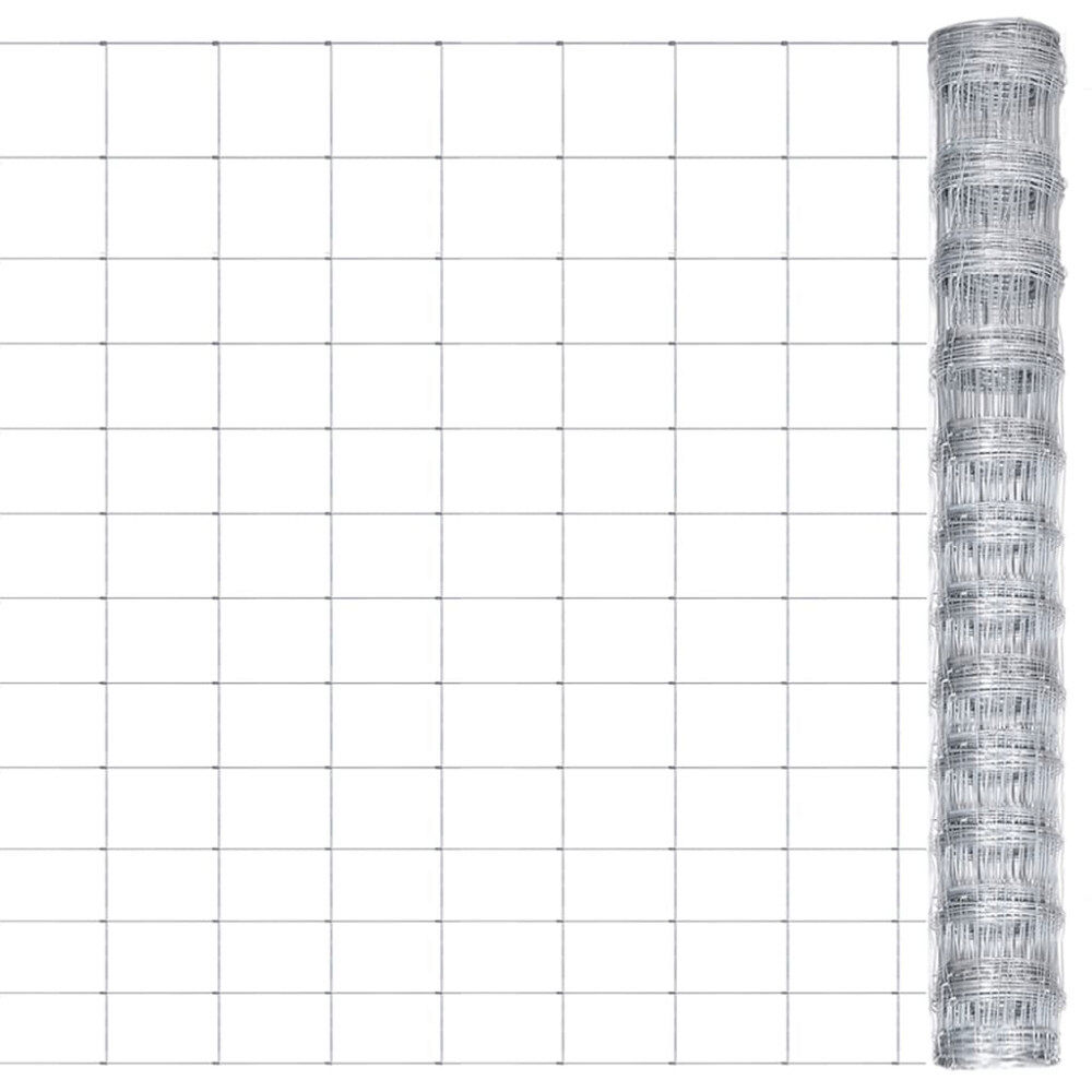 vidaXL Fårstängsel galvaniserat stål 50x1,25 m silver