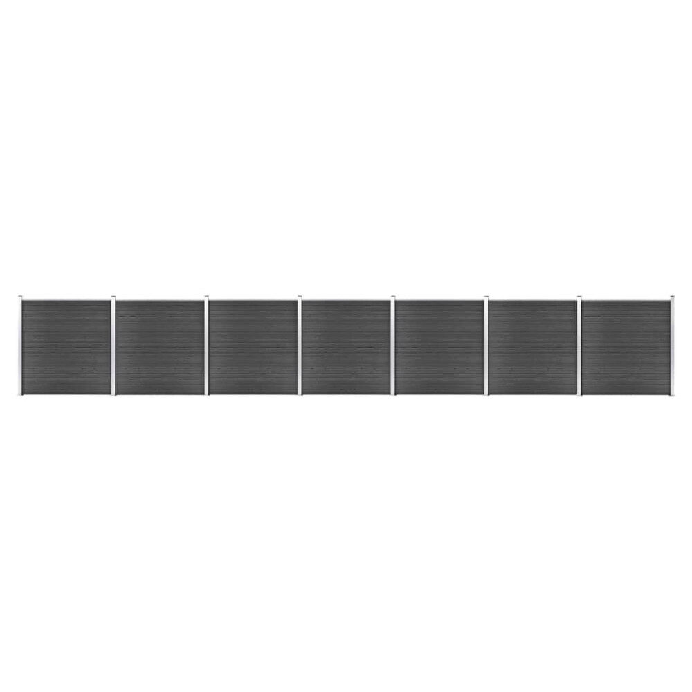 vidaXL Staketpaneler WPC 1218x186 cm svart