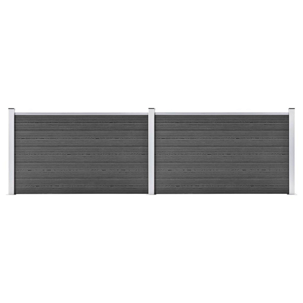 vidaXL Staketpaneler WPC 353x105 cm svart