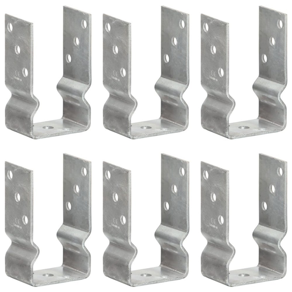 vidaXL Jordankare 6 st silver 8x6x15 cm galvaniserat stål