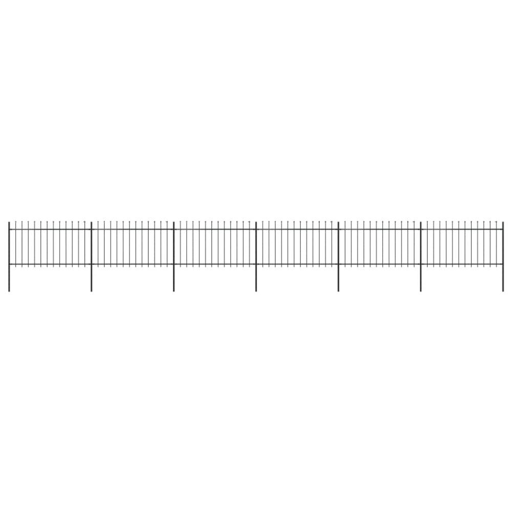 vidaXL Trädgårdsstaket med spjutstång stål 1005x100 cm svart