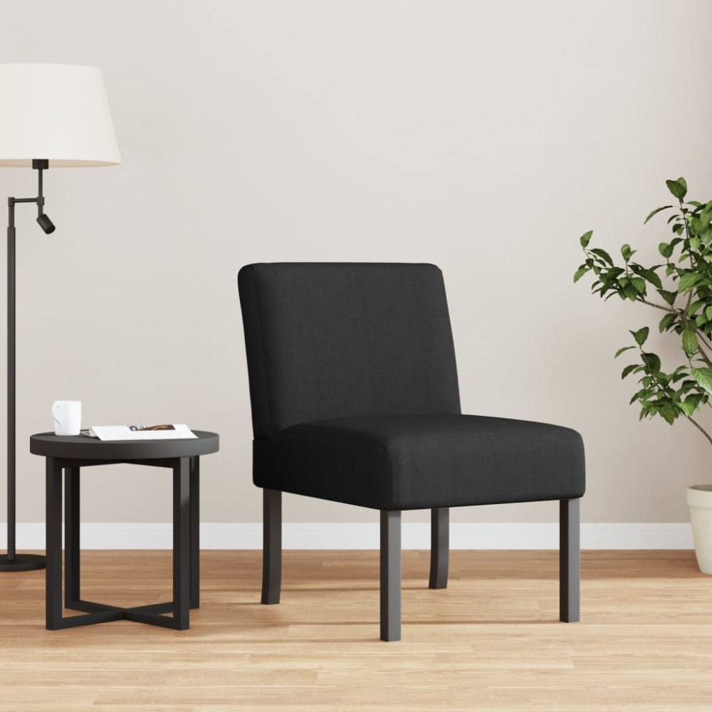 vidaXL Armlös fåtölj svart tyg