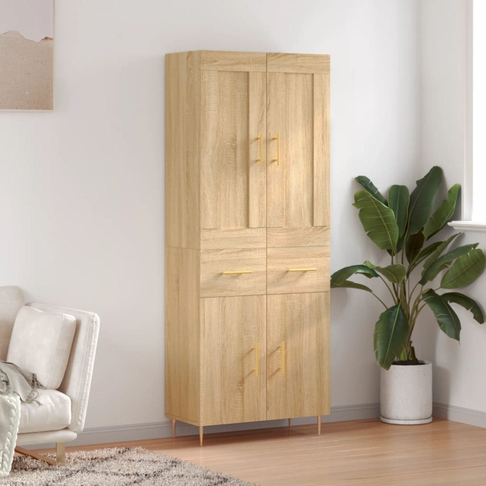 vidaXL Högskåp sonoma-ek 69,5x34x180 cm konstruerat trä