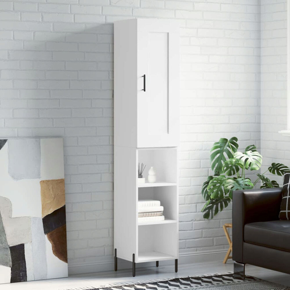 vidaXL Högskåp vit 34,5x34x180 cm konstruerat trä