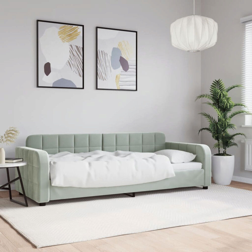 vidaXL Dagbädd ljusgrå 80x200 cm sammet
