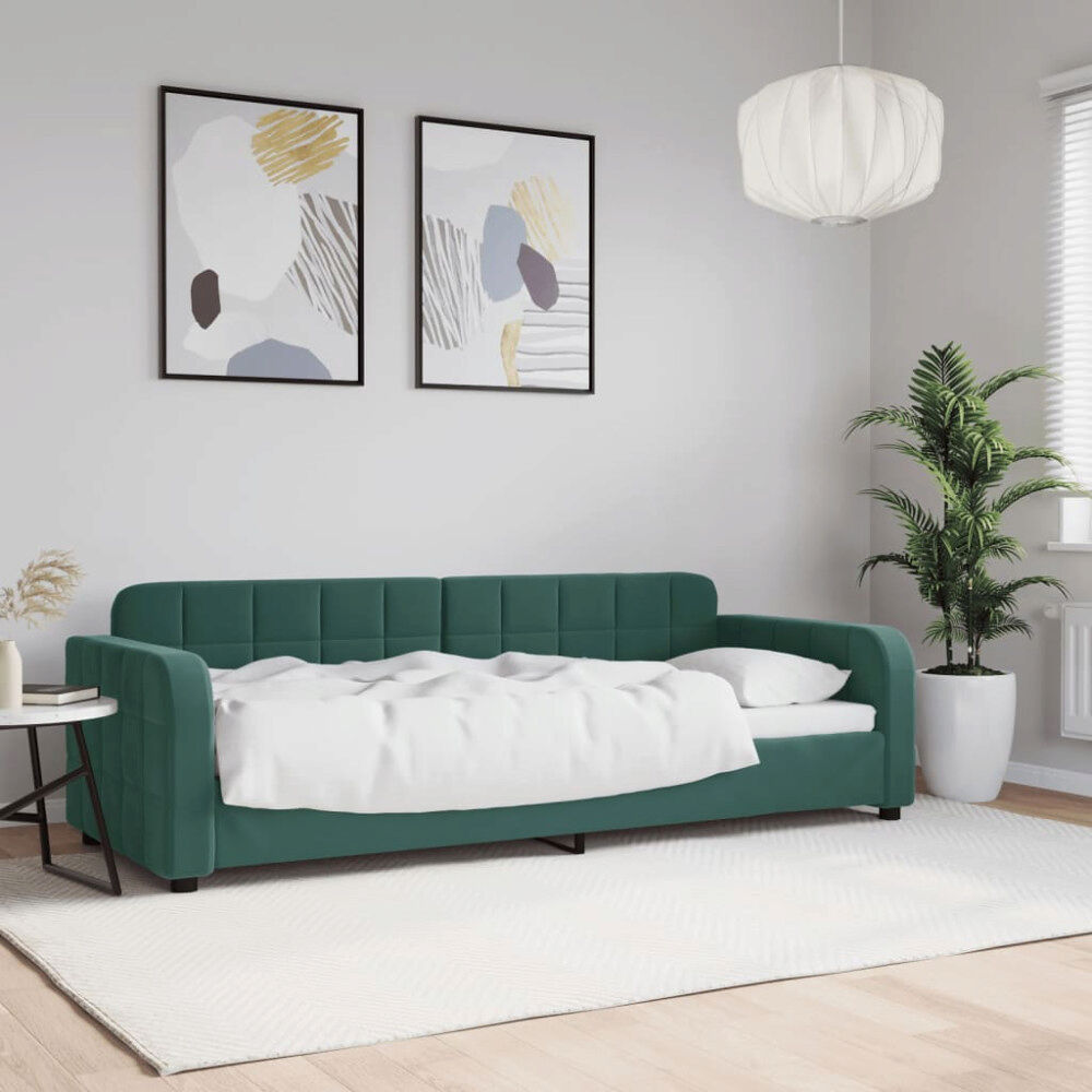 vidaXL Dagbädd mörkgrön 80x200 cm sammet