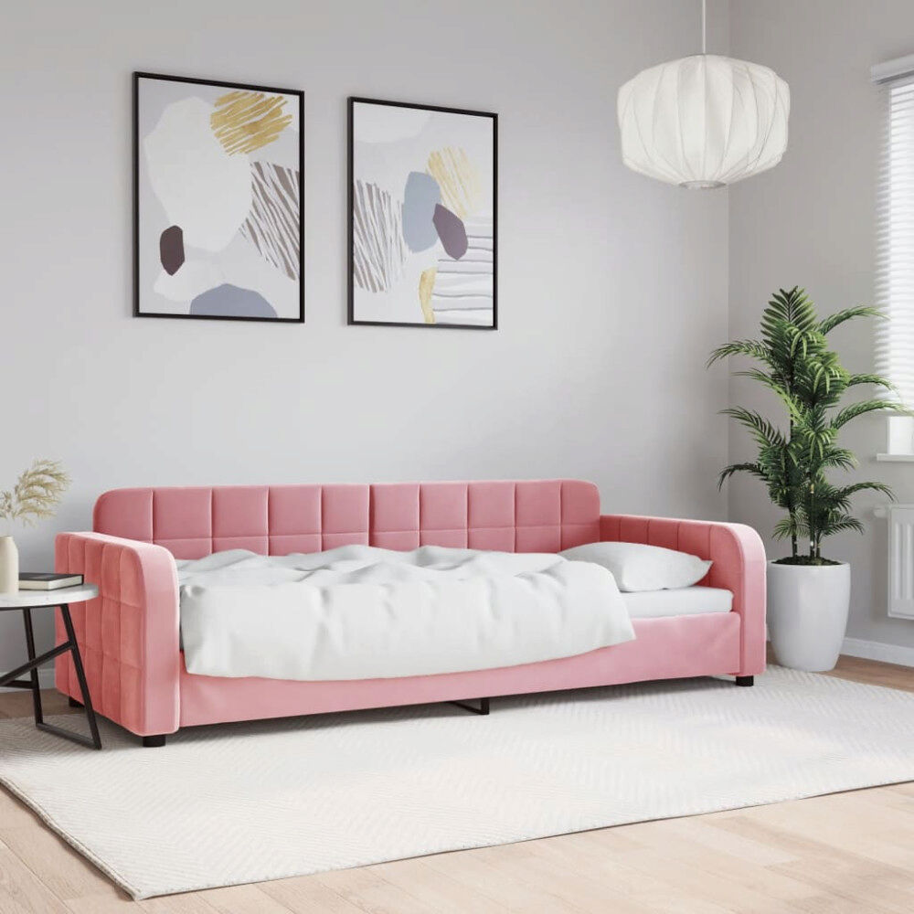 vidaXL Dagbädd rosa 80x200 cm sammet