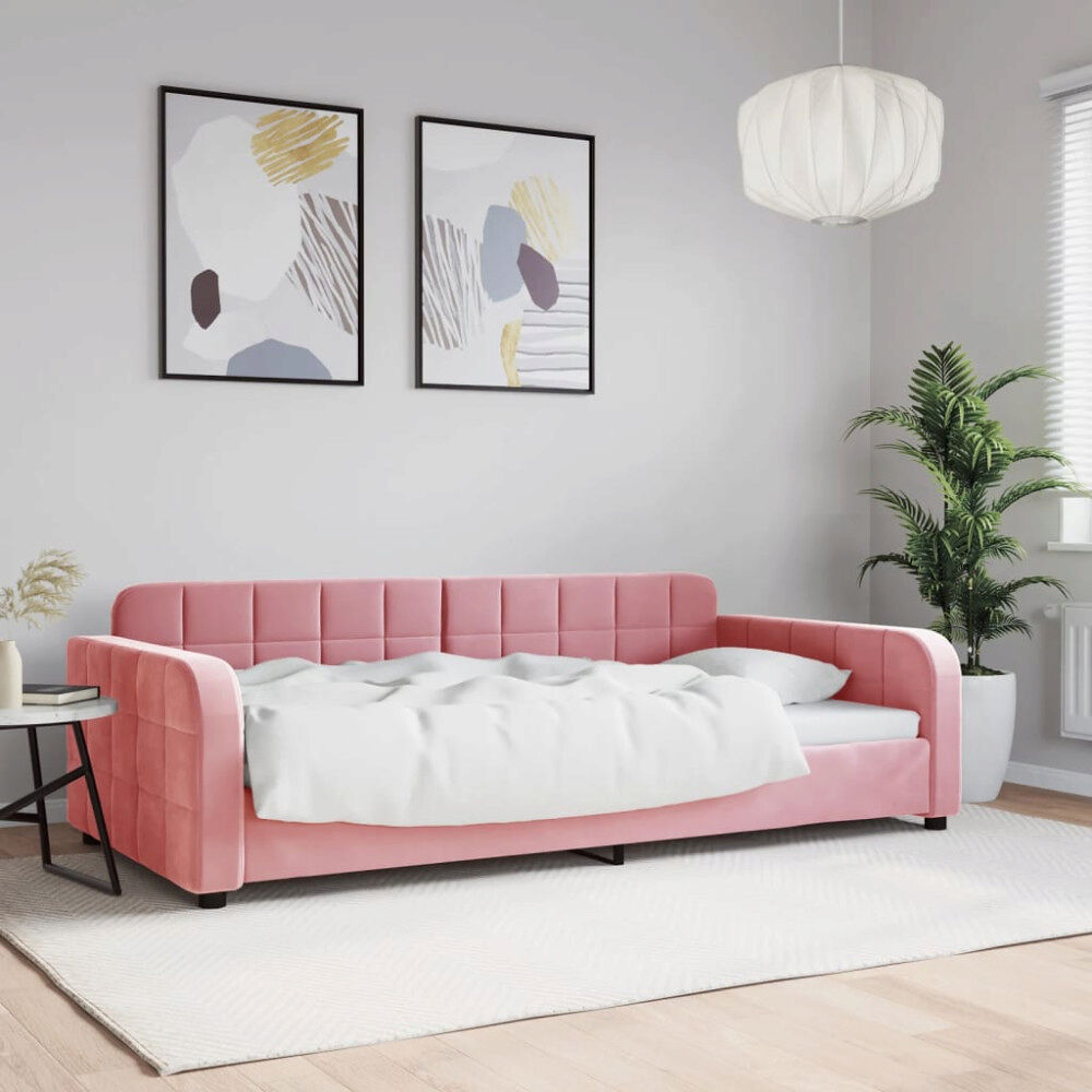 vidaXL Dagbädd rosa 100x200 cm sammet
