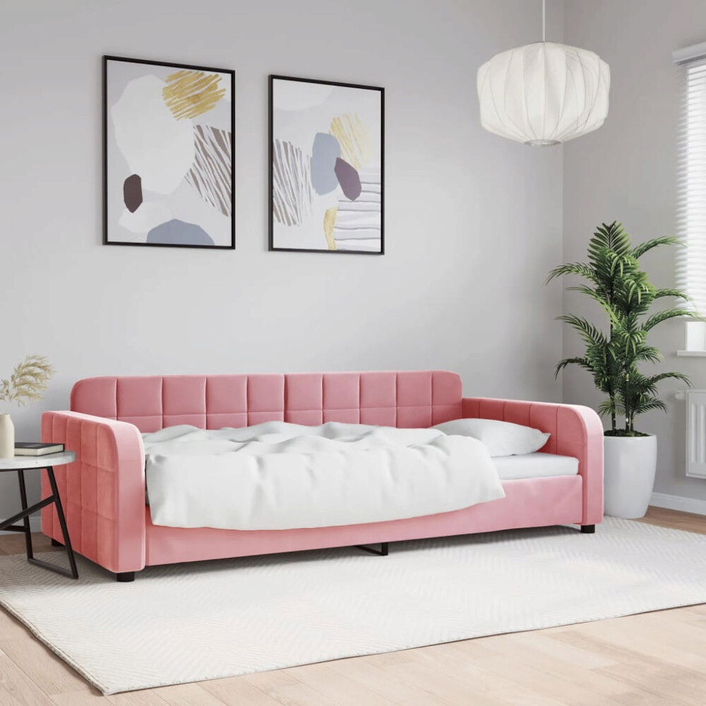 vidaXL Dagbädd rosa 90x200 cm sammet