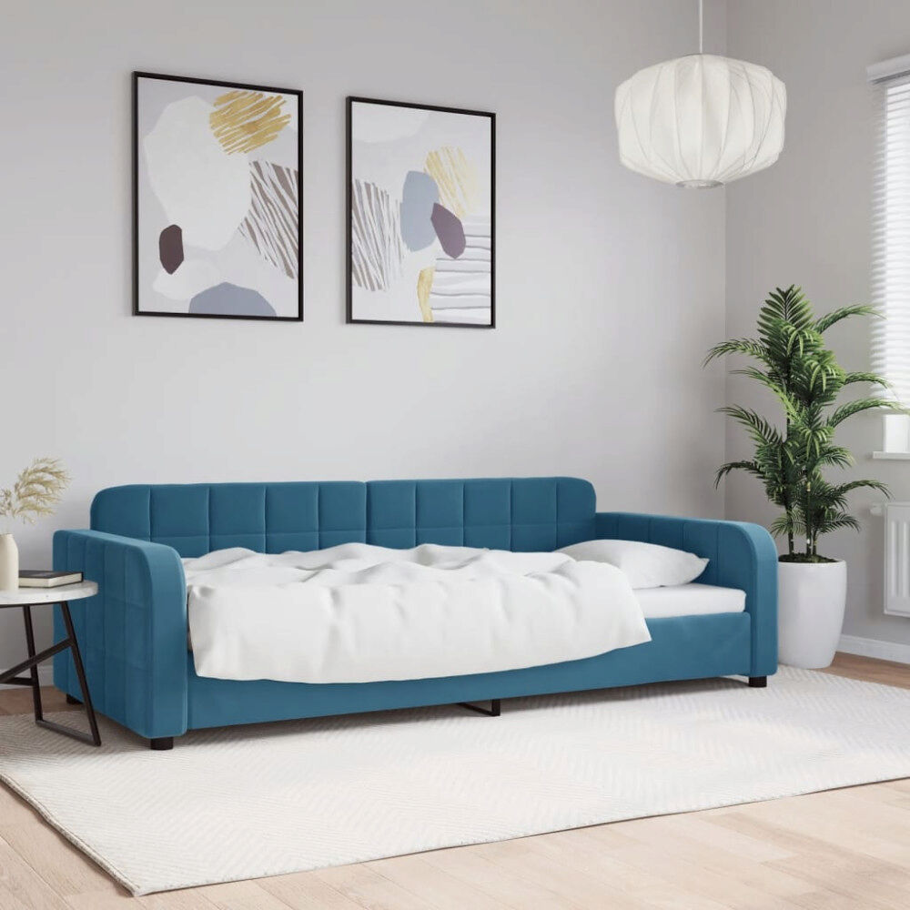 vidaXL Dagbädd blå 90x200 cm sammet