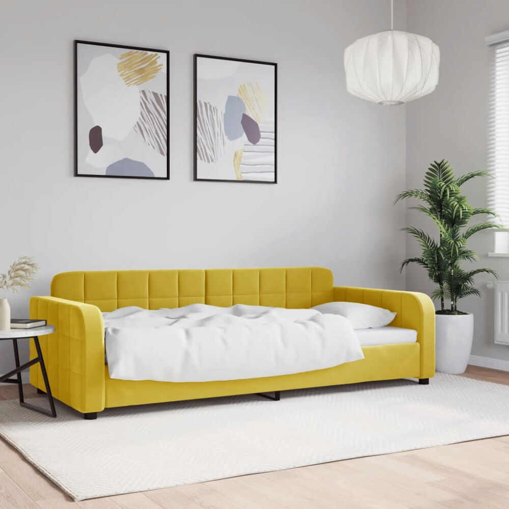 vidaXL Dagbädd gul 90x200 cm sammet
