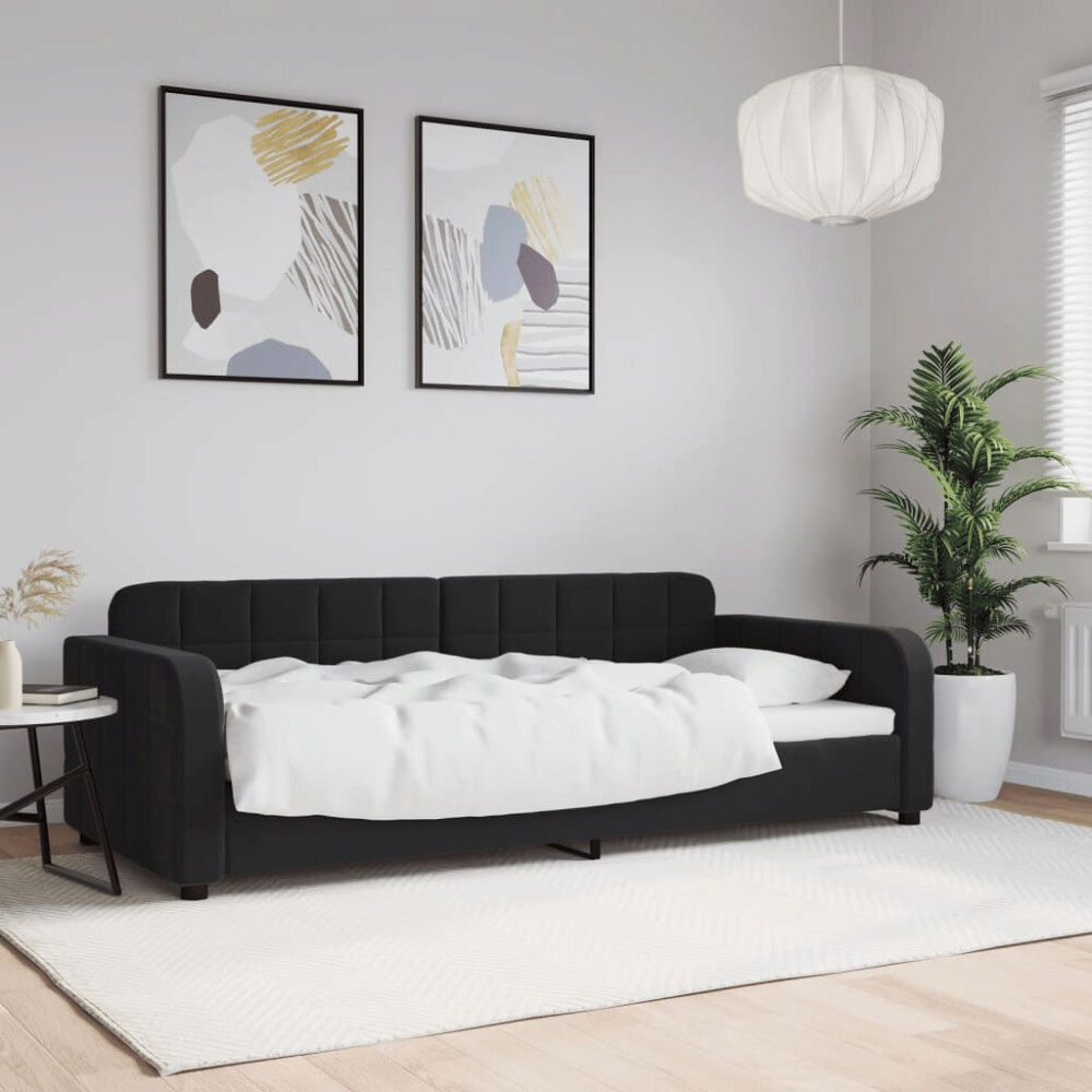 vidaXL Dagbädd svart 90x190 cm sammet