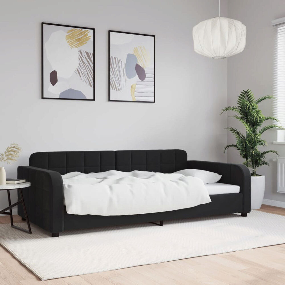 vidaXL Dagbädd svart 100x200 cm sammet