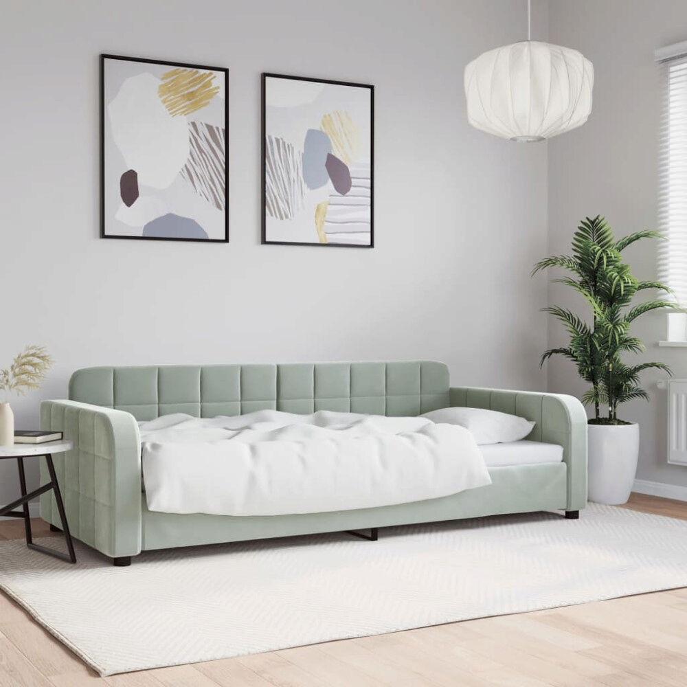 vidaXL Dagbädd ljusgrå 90x190 cm sammet