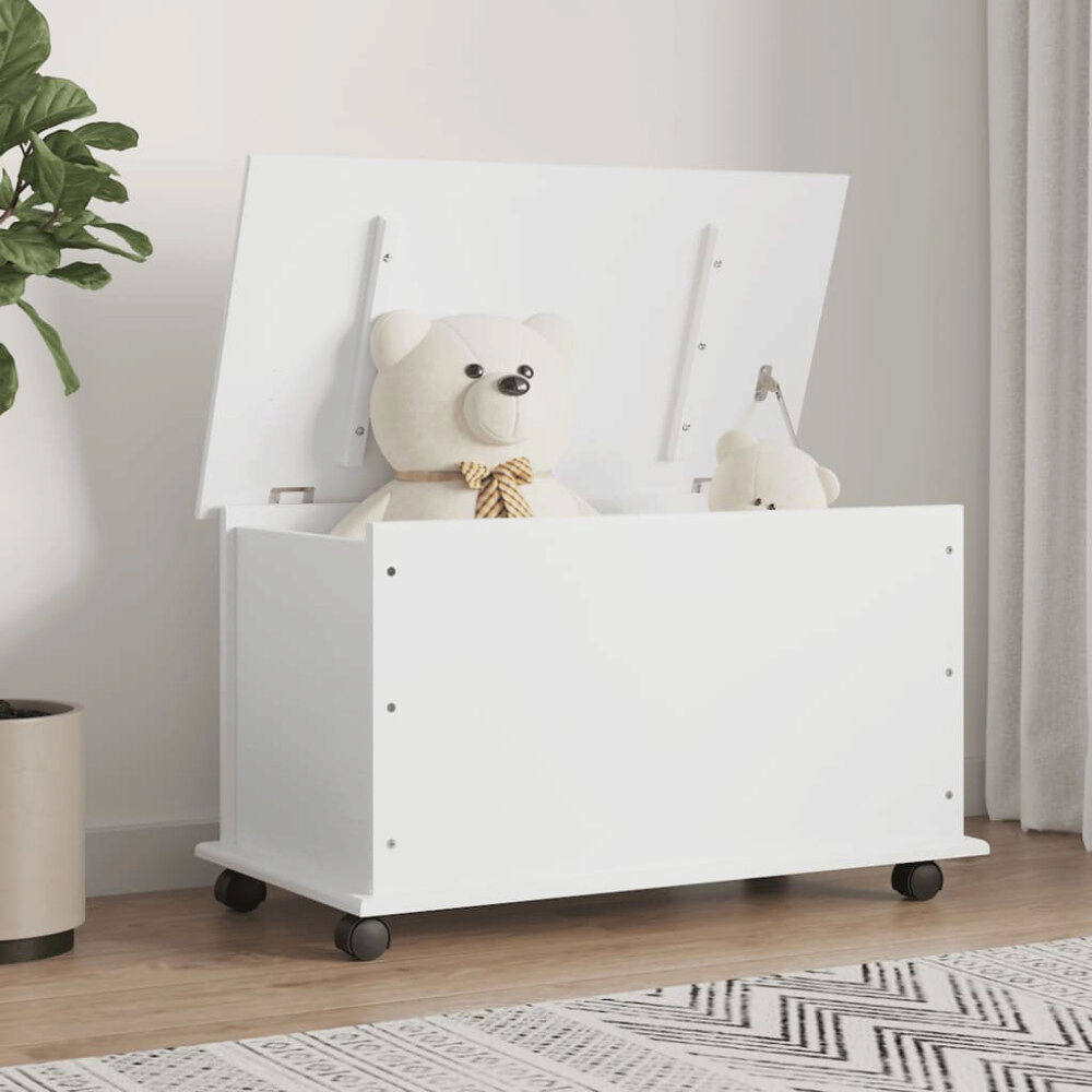 vidaXL Förvaringskista på hjul vit ALTA 73x39,5x43 cm massiv furu