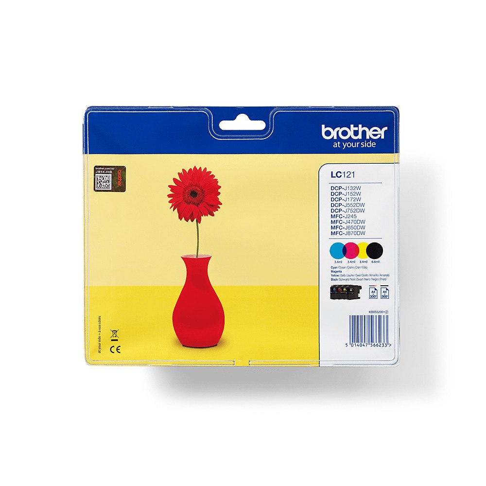 Brother Brother LC121VALBPDR bläckpatroner 4 styck Original Svart, Cyan, Magenta, Gul