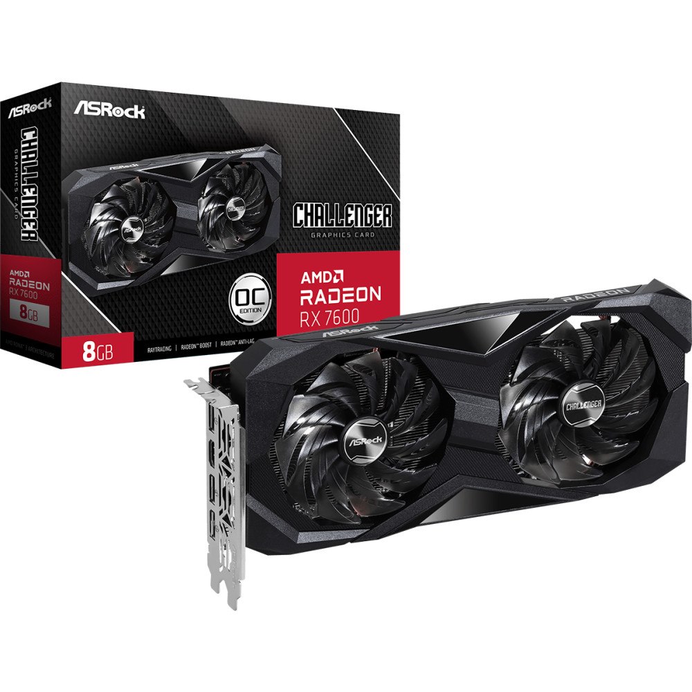 ASRock ASRock Challenger Radeon RX 7600 8GB OC - grafikkort - Radeon RX 7600 - 8 GB