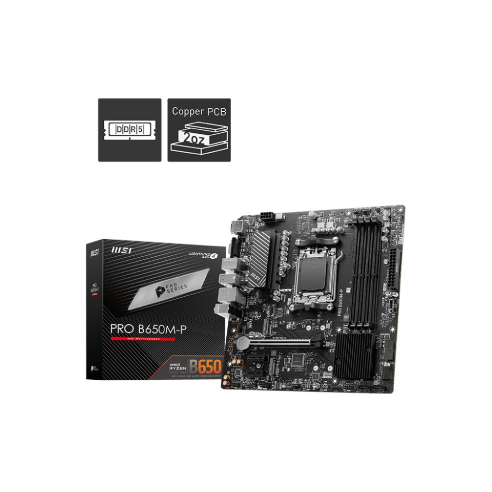 MSI MSI PRO B650M-P moderkort AMD B650 AM5-sockel micro ATX