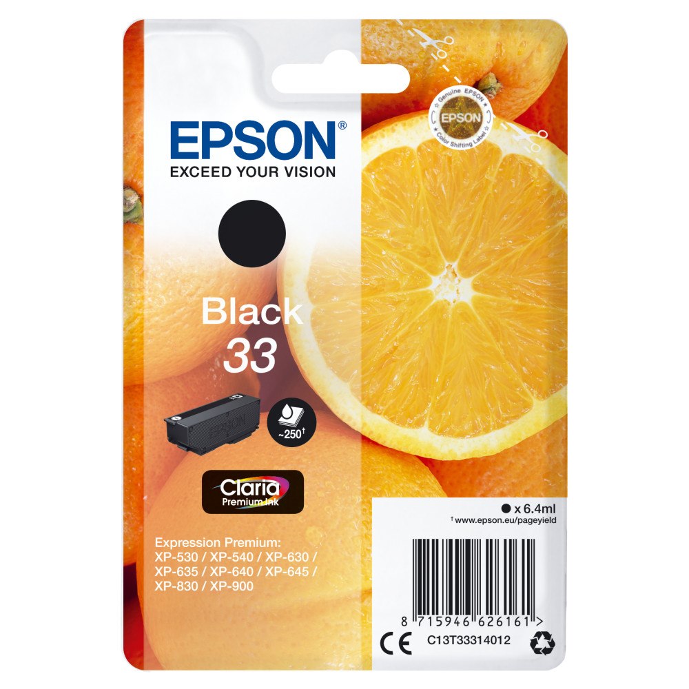 EPSON Epson Oranges Singlepack Black 33 Claria Premium Ink