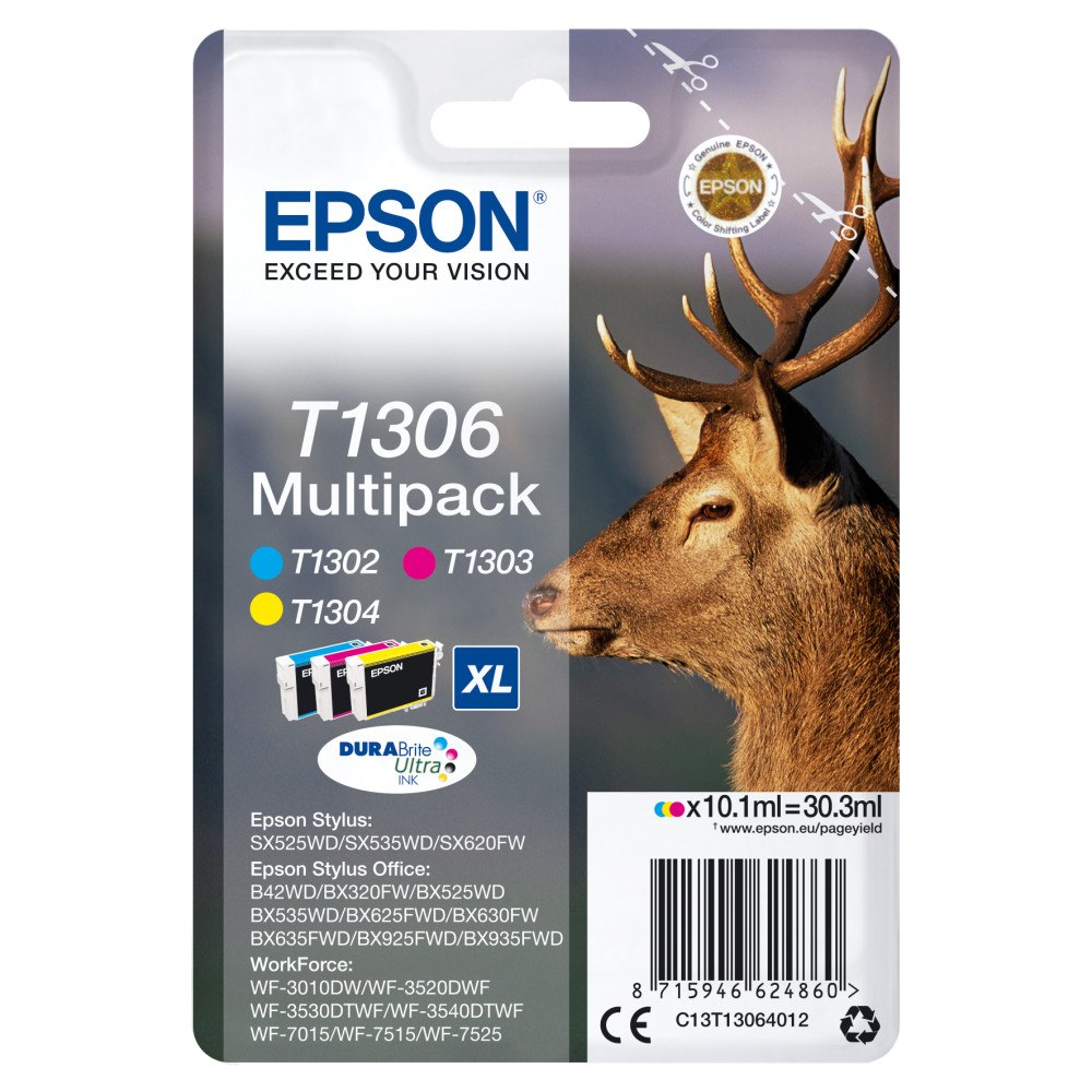 EPSON Epson Stag Flerpack 3 färger T1306 DURABrite Ultra-bläck