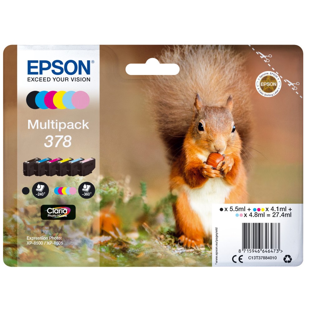 EPSON Epson Squirrel Multipack 6-colours 378 Claria Photo HD Ink