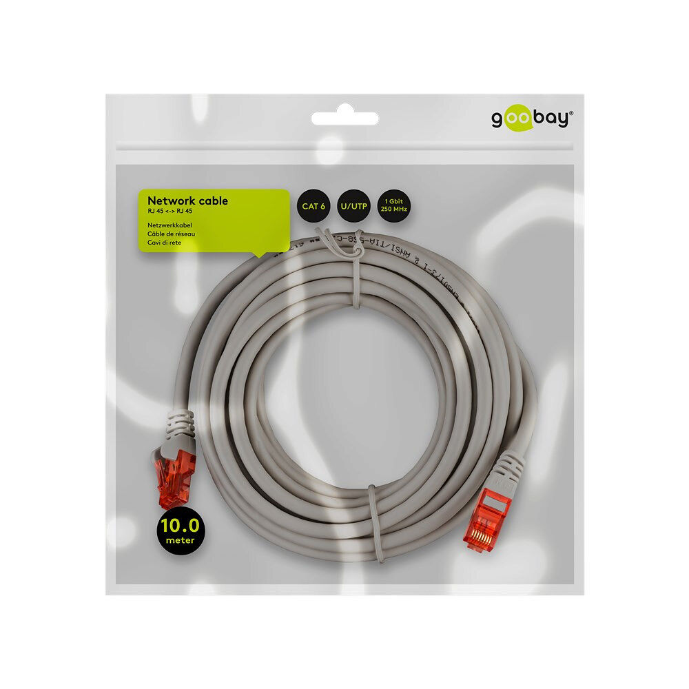 Goobay goobay patch-kabel - 10 m - grå