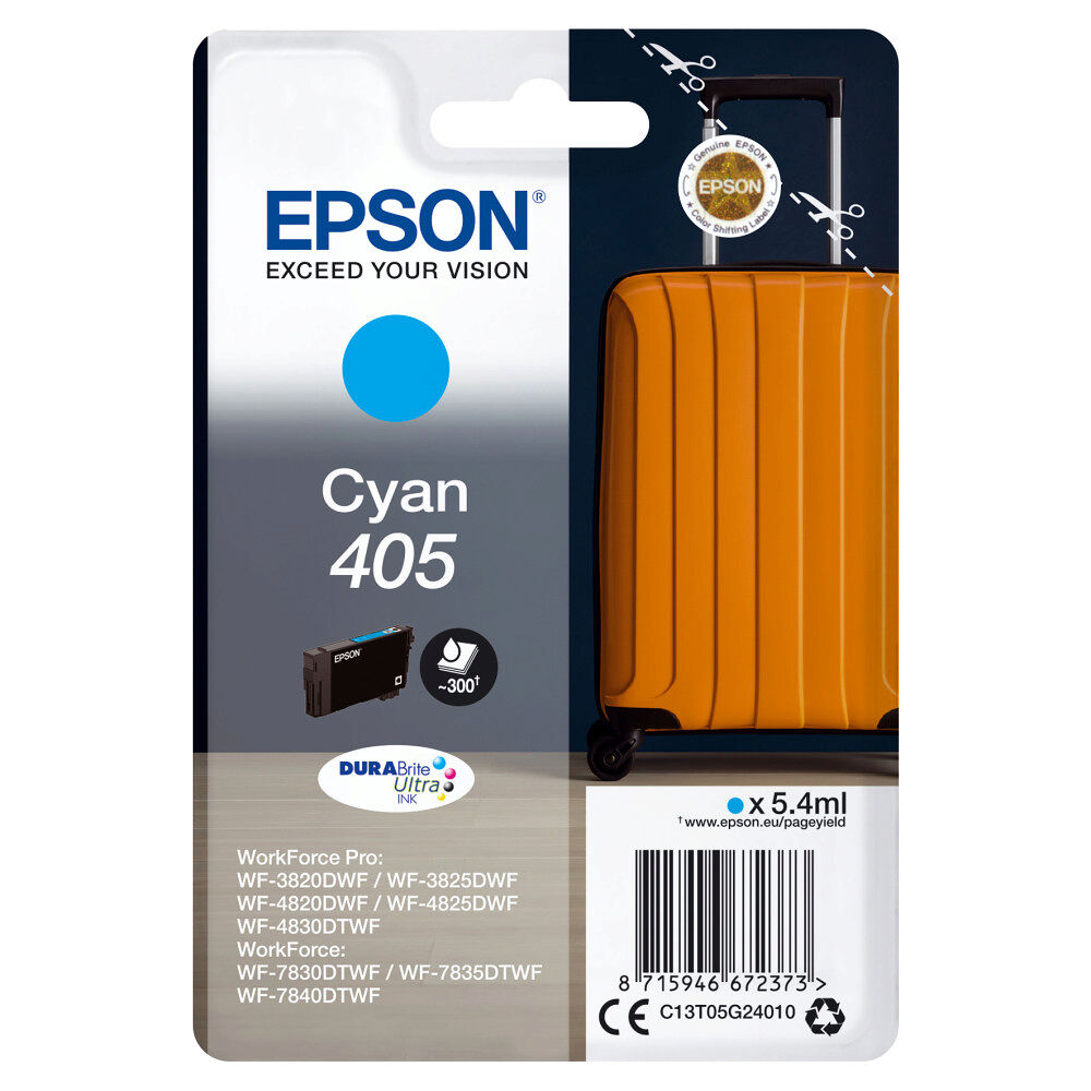 EPSON Epson Singlepack Cyan 405 DURABrite Ultra Ink