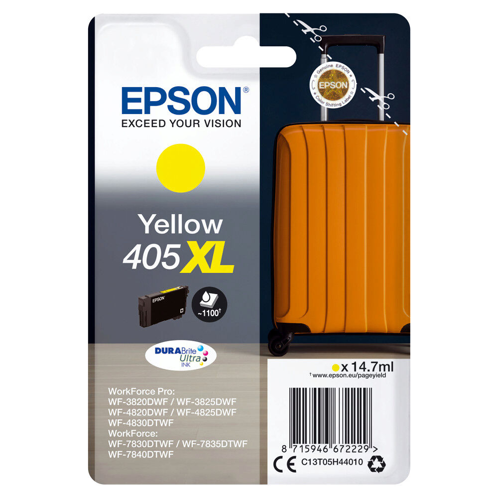 EPSON Epson Singlepack Yellow 405XL DURABrite Ultra Ink