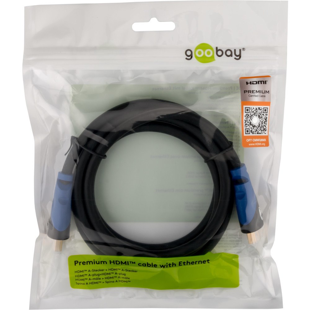 Goobay goobay Premium High Speed - HDMI-kabel med Ethernet - 50 cm