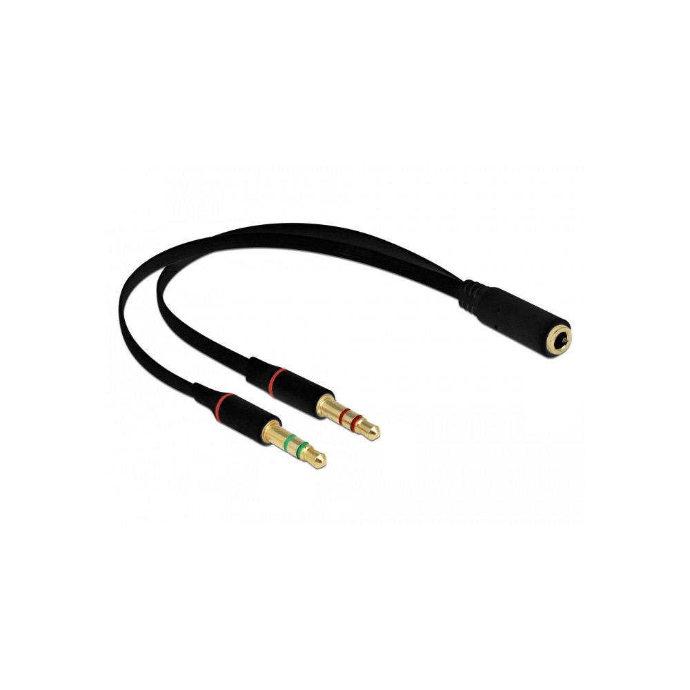 DeLOCK DeLOCK 65967 ljudkabel 0,2 m 3,5mm 2 x 3.5mm Svart