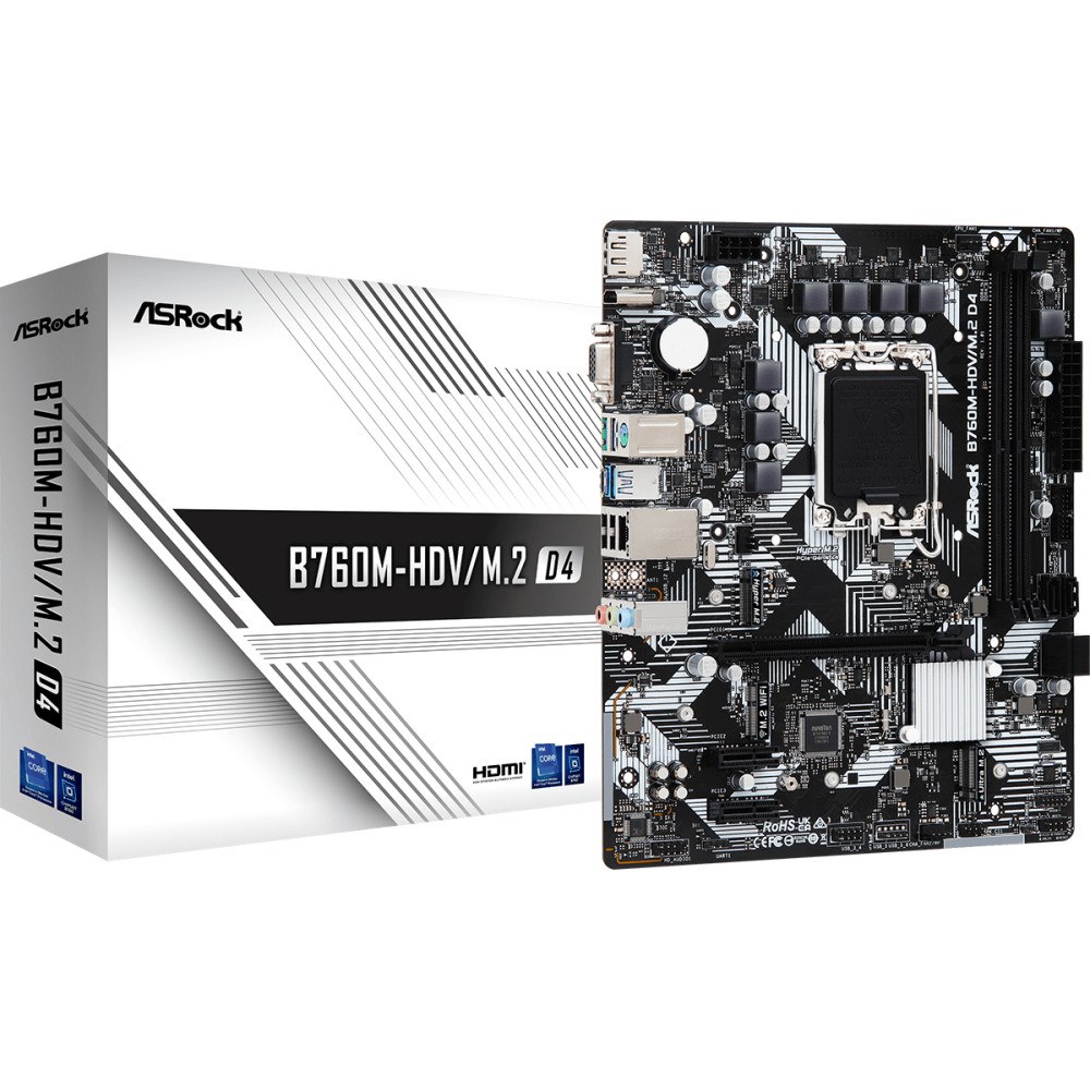 ASRock Asrock B760M-HDV/M.2 D4 Intel B760 LGA 1700 micro ATX